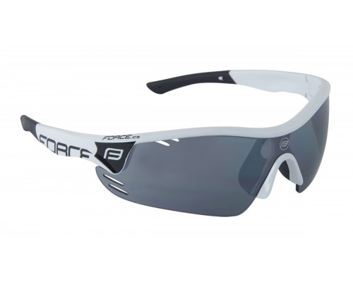 Brýle FORCE RACE PRO bílo-černé, černá laser skla