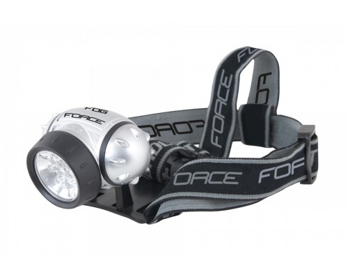 Čelovka FORCE FOG 7 LED diod+baterie, stříbrná