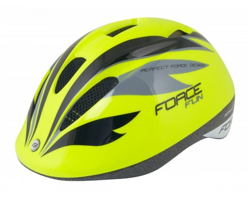 Přilba FORCE FUN STRIPES dětská, fluo-černo-šedá M