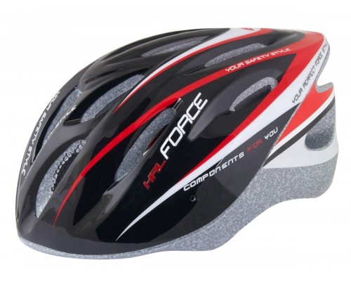 Přilba FORCE HAL, černo-červeno-bílá L - XL