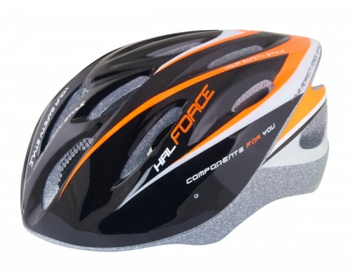 Přilba FORCE HAL, černo-oranžovo-bílá L - XL