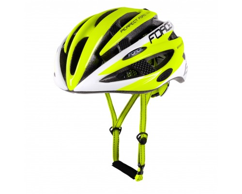 Přilba FORCE ROAD, fluo-bílá L - XL
