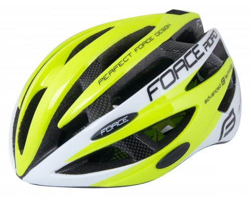 Přilba FORCE ROAD, fluo-bílá XS