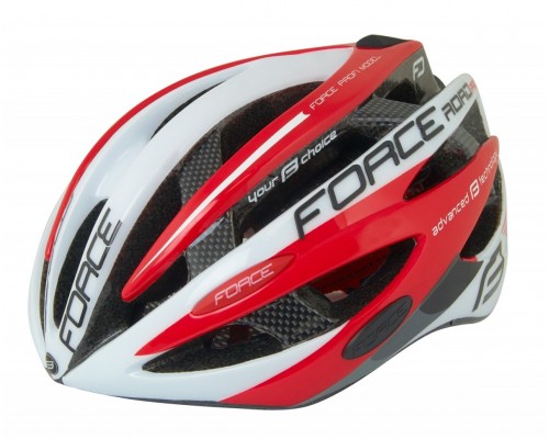 Přilba FORCE ROAD PRO, bílo-červená S - M