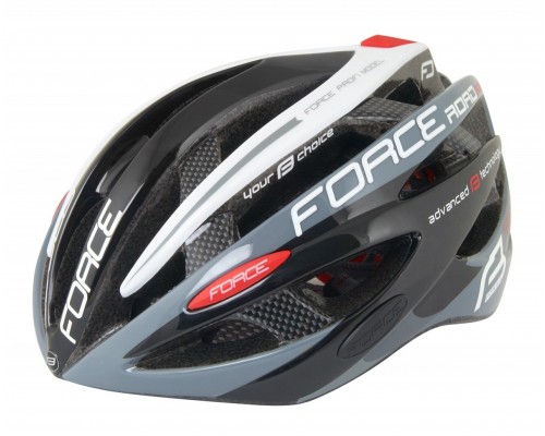Přilba FORCE ROAD PRO, černo-šedo-bílá S - M