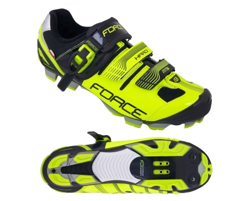 Tretry FORCE MTB HARD - FLUO/ČERNÉ